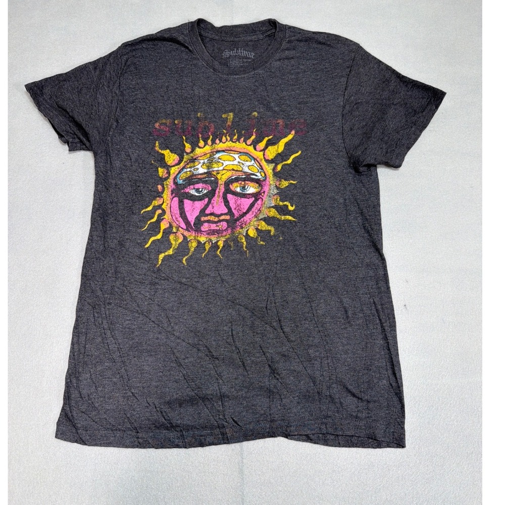 Sublime Sun Graphic Tee Charcoal Heather Grey Band Shirt Large 1112